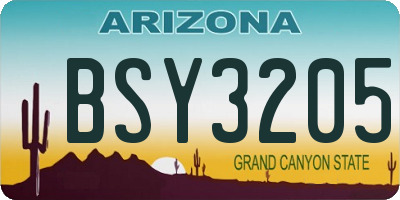 AZ license plate BSY3205