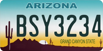AZ license plate BSY3234