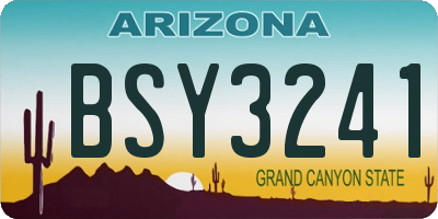 AZ license plate BSY3241