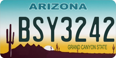 AZ license plate BSY3242