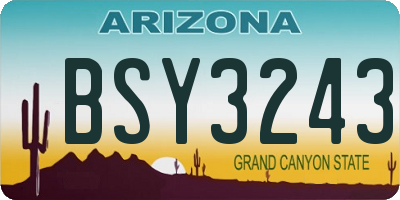 AZ license plate BSY3243