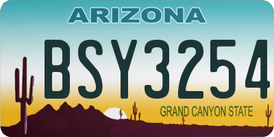 AZ license plate BSY3254
