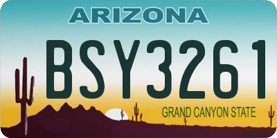 AZ license plate BSY3261