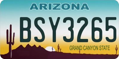 AZ license plate BSY3265