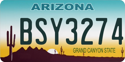 AZ license plate BSY3274