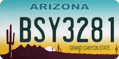 AZ license plate BSY3281