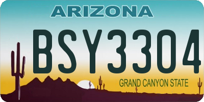 AZ license plate BSY3304