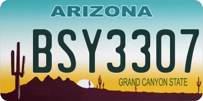 AZ license plate BSY3307