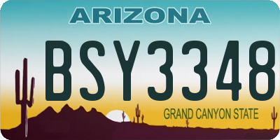 AZ license plate BSY3348