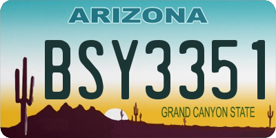 AZ license plate BSY3351