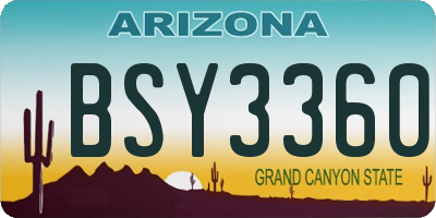 AZ license plate BSY3360