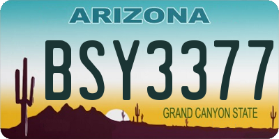 AZ license plate BSY3377