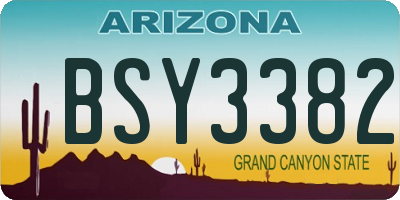 AZ license plate BSY3382