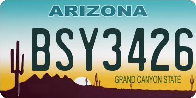 AZ license plate BSY3426