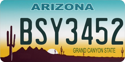 AZ license plate BSY3452