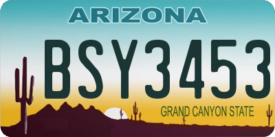AZ license plate BSY3453
