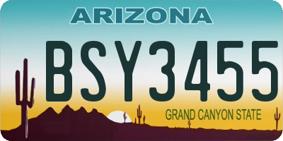 AZ license plate BSY3455