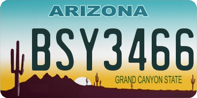 AZ license plate BSY3466