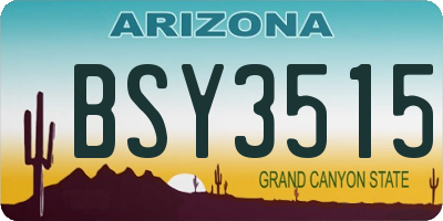 AZ license plate BSY3515