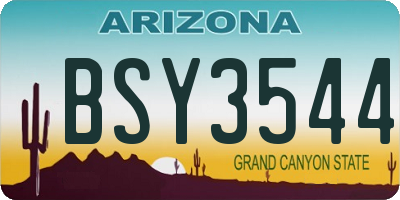AZ license plate BSY3544