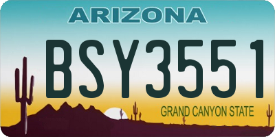 AZ license plate BSY3551