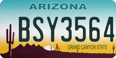 AZ license plate BSY3564