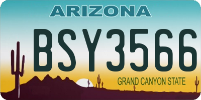 AZ license plate BSY3566