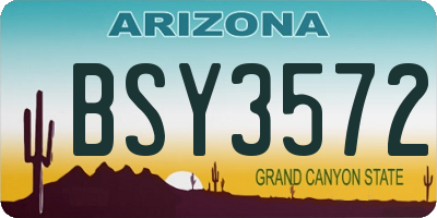 AZ license plate BSY3572