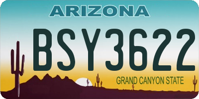 AZ license plate BSY3622