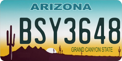 AZ license plate BSY3648
