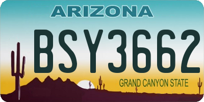 AZ license plate BSY3662