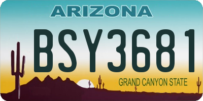 AZ license plate BSY3681