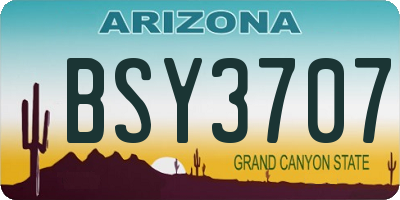 AZ license plate BSY3707