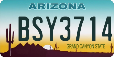 AZ license plate BSY3714