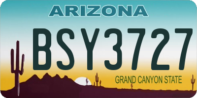 AZ license plate BSY3727