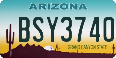 AZ license plate BSY3740