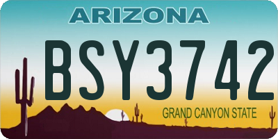 AZ license plate BSY3742