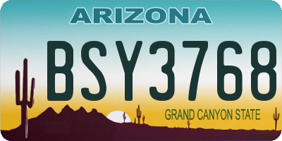 AZ license plate BSY3768