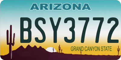 AZ license plate BSY3772
