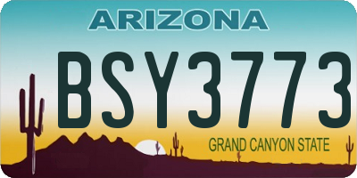 AZ license plate BSY3773