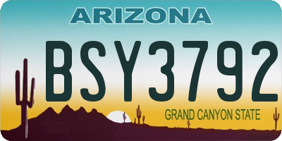 AZ license plate BSY3792