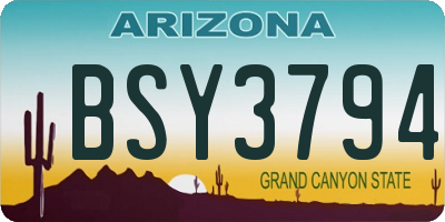 AZ license plate BSY3794