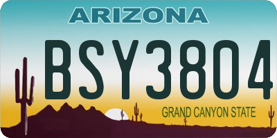 AZ license plate BSY3804