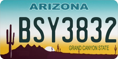 AZ license plate BSY3832
