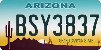 AZ license plate BSY3837