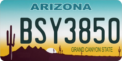 AZ license plate BSY3850