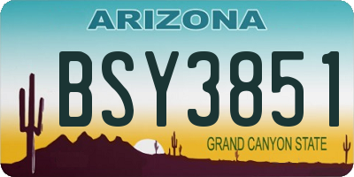 AZ license plate BSY3851