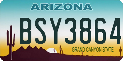 AZ license plate BSY3864