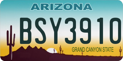 AZ license plate BSY3910