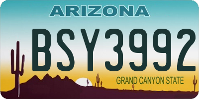AZ license plate BSY3992